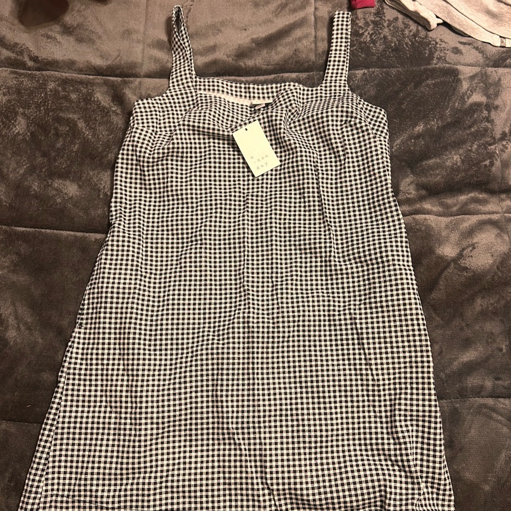A New Day Black and White Checkered Dress NWT